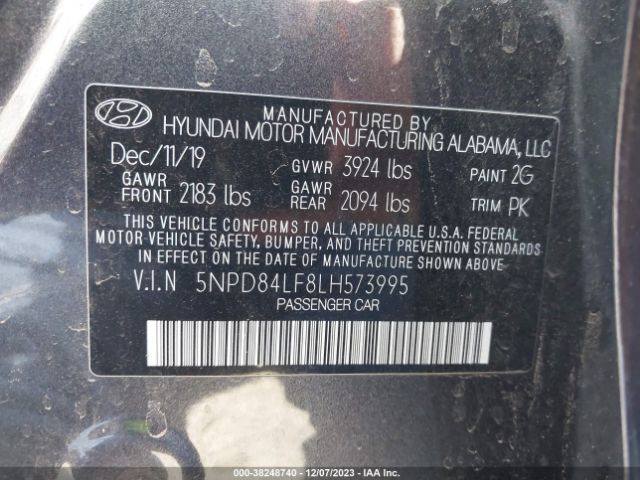 Photo 8 VIN: 5NPD84LF8LH573995 - HYUNDAI ELANTRA 