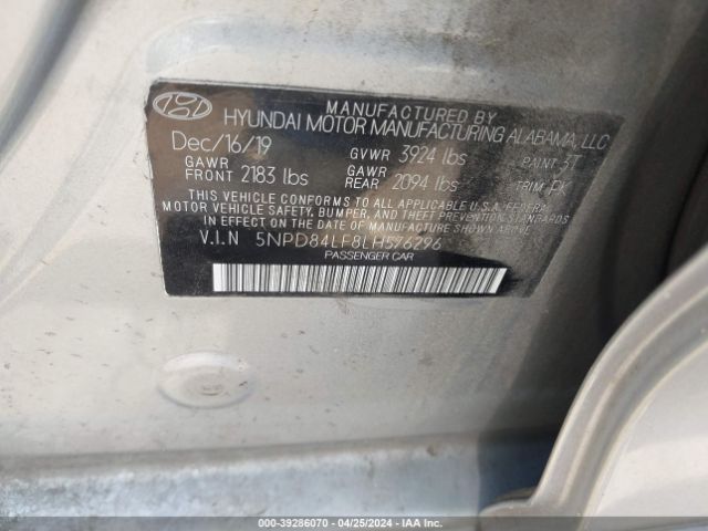 Photo 8 VIN: 5NPD84LF8LH576296 - HYUNDAI ELANTRA 