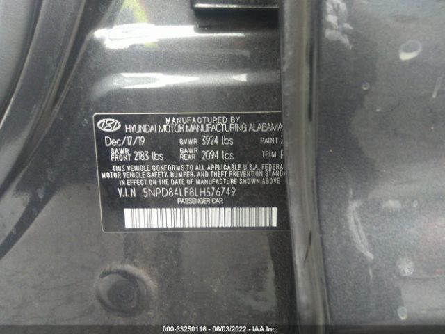 Photo 8 VIN: 5NPD84LF8LH576749 - HYUNDAI ELANTRA 