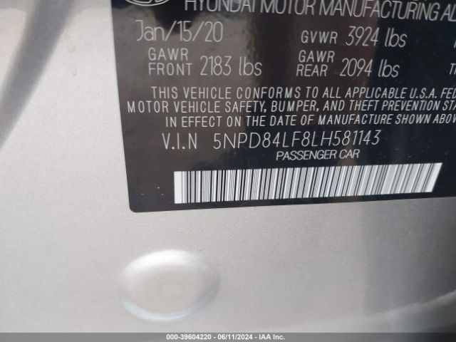 Photo 8 VIN: 5NPD84LF8LH581143 - HYUNDAI ELANTRA 