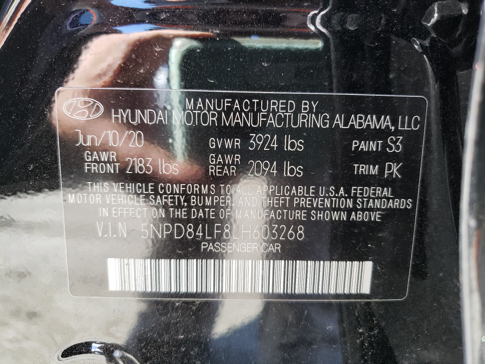 Photo 9 VIN: 5NPD84LF8LH603268 - HYUNDAI ELANTRA SE 