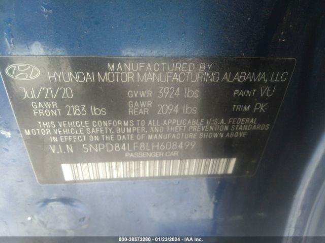 Photo 8 VIN: 5NPD84LF8LH608499 - HYUNDAI ELANTRA 