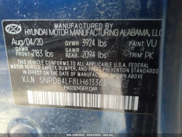 Photo 8 VIN: 5NPD84LF8LH613363 - HYUNDAI ELANTRA 