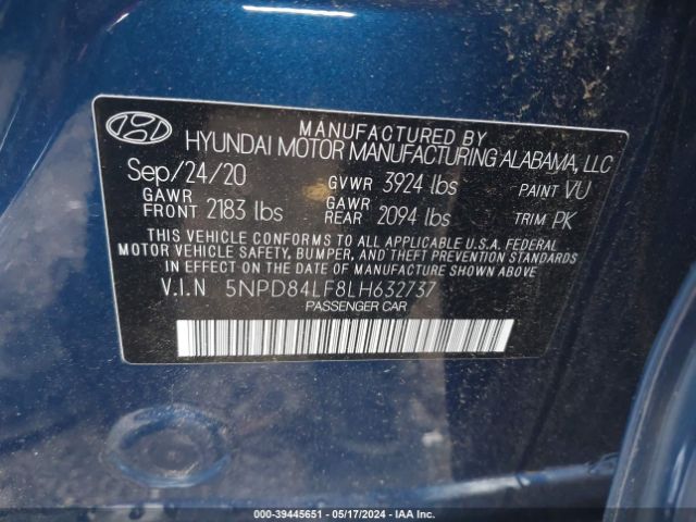 Photo 8 VIN: 5NPD84LF8LH632737 - HYUNDAI ELANTRA 