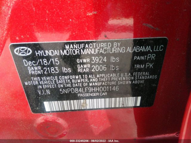 Photo 8 VIN: 5NPD84LF9HH001146 - HYUNDAI ELANTRA 