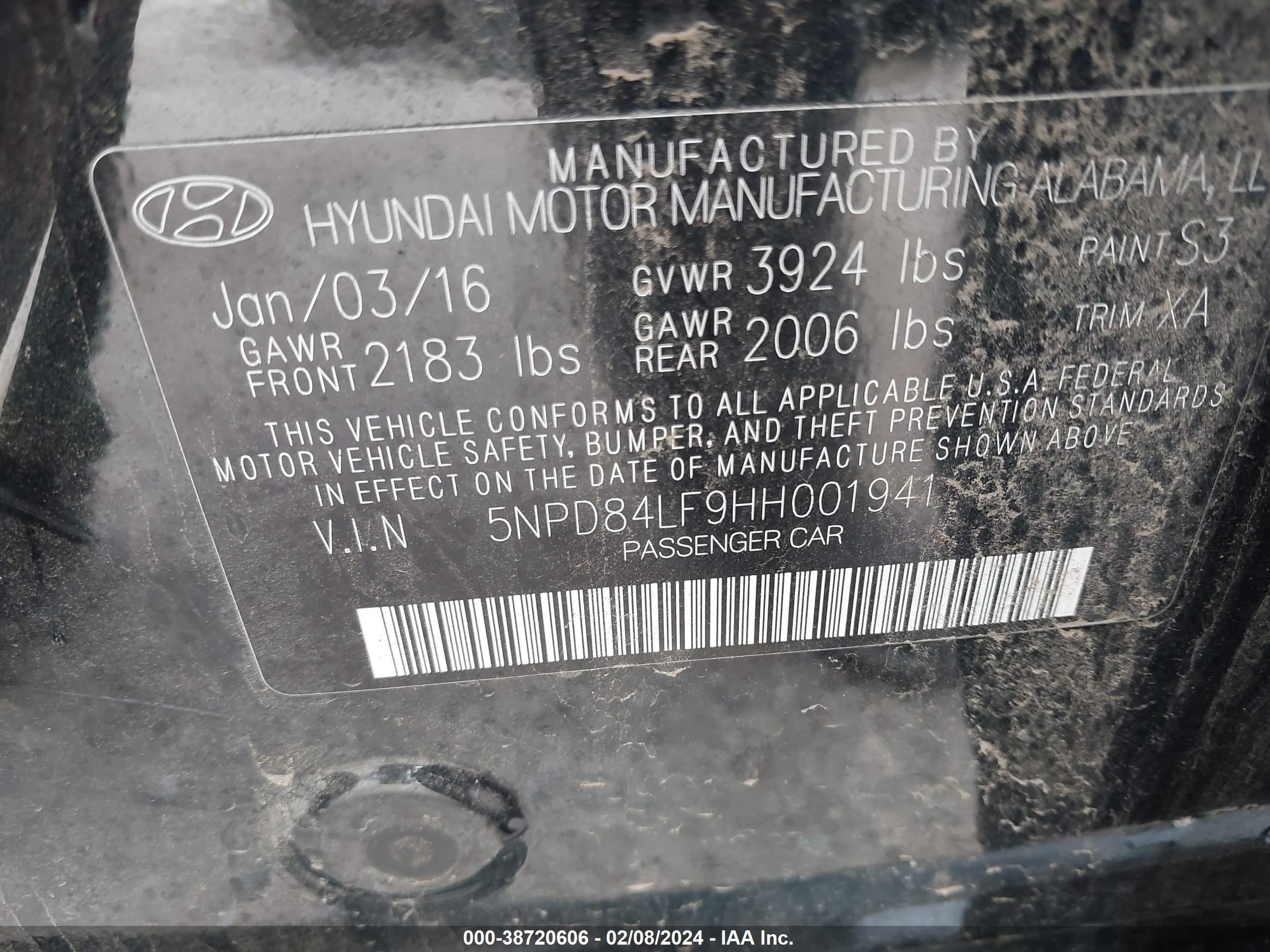 Photo 8 VIN: 5NPD84LF9HH001941 - HYUNDAI ELANTRA 