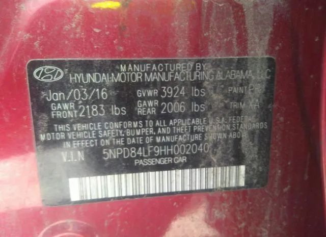 Photo 8 VIN: 5NPD84LF9HH002040 - HYUNDAI ELANTRA 