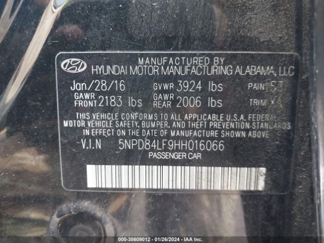 Photo 8 VIN: 5NPD84LF9HH016066 - HYUNDAI ELANTRA 