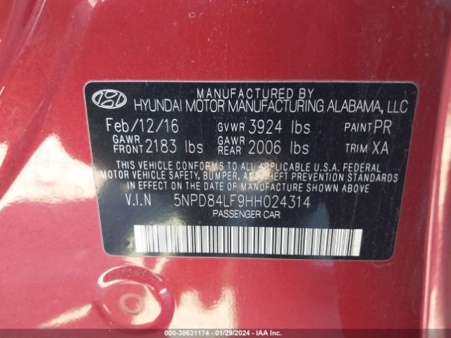 Photo 8 VIN: 5NPD84LF9HH024314 - HYUNDAI ELANTRA 