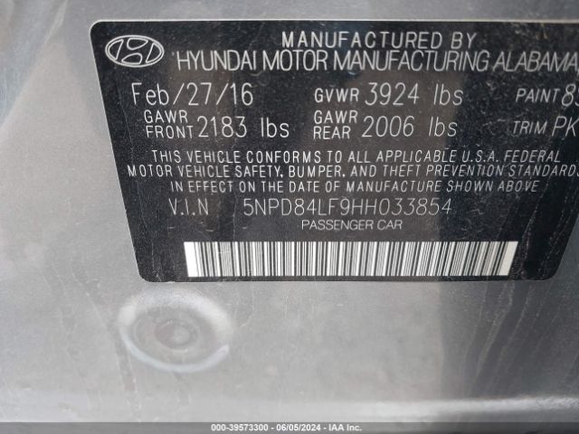 Photo 8 VIN: 5NPD84LF9HH033854 - HYUNDAI ELANTRA 