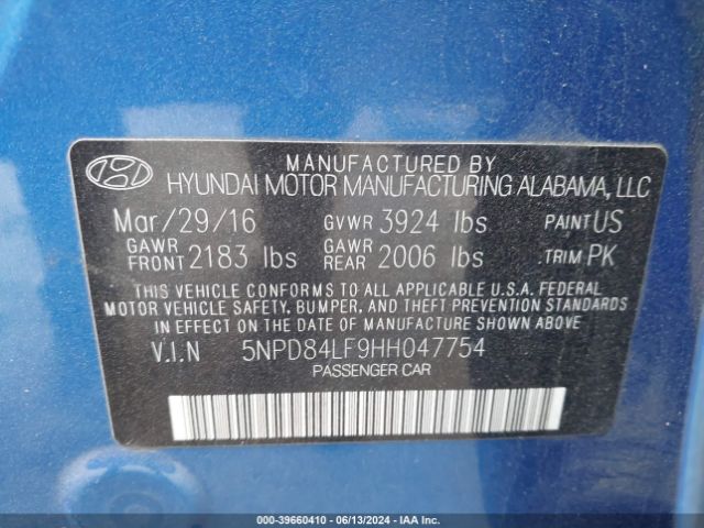 Photo 8 VIN: 5NPD84LF9HH047754 - HYUNDAI ELANTRA 