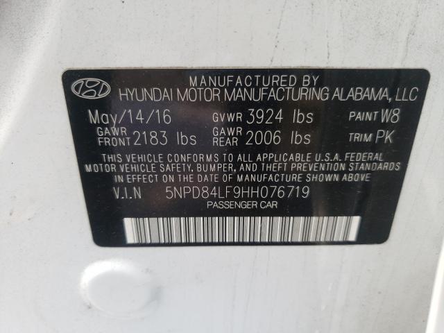 Photo 9 VIN: 5NPD84LF9HH076719 - HYUNDAI ELANTRA 