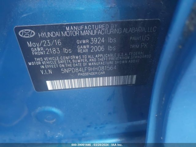 Photo 8 VIN: 5NPD84LF9HH081564 - HYUNDAI ELANTRA 