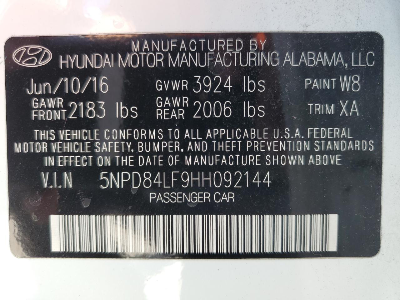 Photo 11 VIN: 5NPD84LF9HH092144 - HYUNDAI ELANTRA 