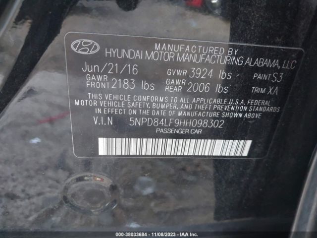 Photo 8 VIN: 5NPD84LF9HH098302 - HYUNDAI ELANTRA 