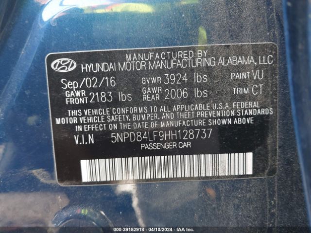 Photo 8 VIN: 5NPD84LF9HH128737 - HYUNDAI ELANTRA 