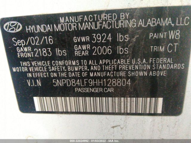 Photo 8 VIN: 5NPD84LF9HH128804 - HYUNDAI ELANTRA 