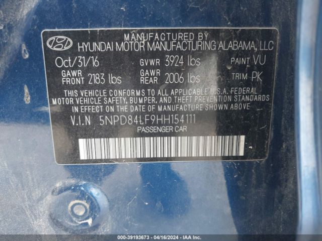 Photo 8 VIN: 5NPD84LF9HH154111 - HYUNDAI ELANTRA 