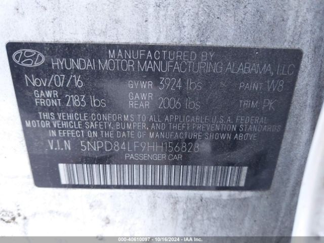 Photo 8 VIN: 5NPD84LF9HH156828 - HYUNDAI ELANTRA 