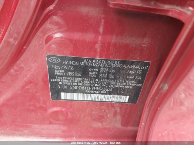 Photo 8 VIN: 5NPD84LF9HH165626 - HYUNDAI ELANTRA 