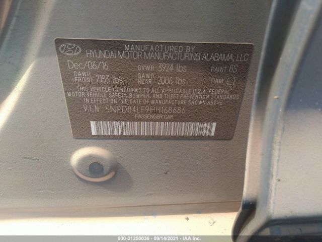 Photo 8 VIN: 5NPD84LF9HH168686 - HYUNDAI ELANTRA 