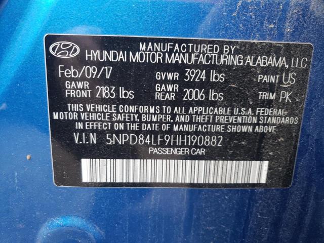 Photo 9 VIN: 5NPD84LF9HH190882 - HYUNDAI ELANTRA SE 