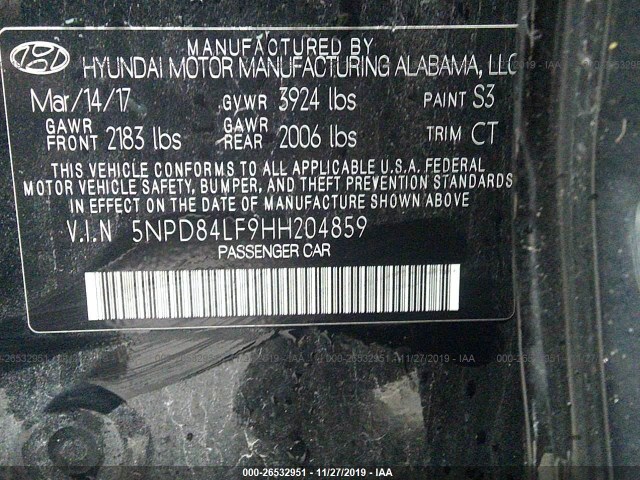 Photo 8 VIN: 5NPD84LF9HH204859 - HYUNDAI ELANTRA 