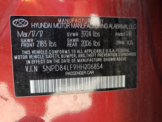 Photo 9 VIN: 5NPD84LF9HH206854 - HYUNDAI ELANTRA 