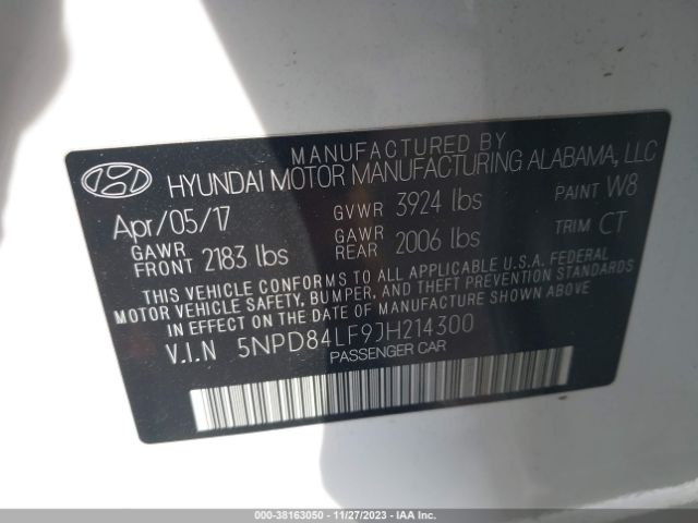 Photo 8 VIN: 5NPD84LF9JH214300 - HYUNDAI ELANTRA 