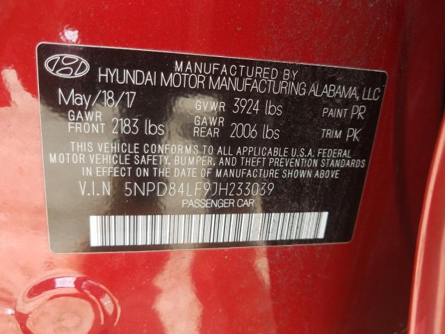 Photo 9 VIN: 5NPD84LF9JH233039 - HYUNDAI ELANTRA SE 