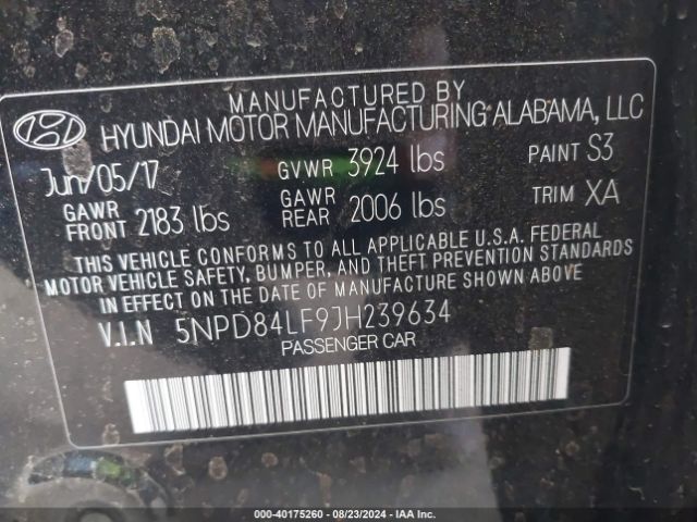 Photo 8 VIN: 5NPD84LF9JH239634 - HYUNDAI ELANTRA 