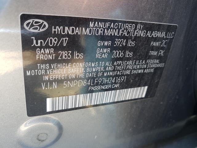 Photo 9 VIN: 5NPD84LF9JH241691 - HYUNDAI ELANTRA SE 