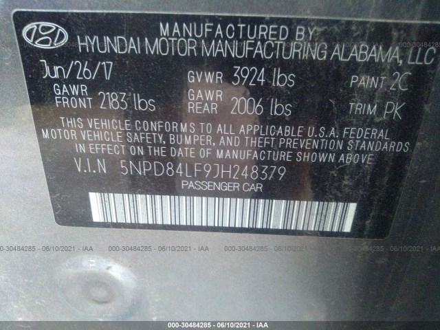 Photo 8 VIN: 5NPD84LF9JH248379 - HYUNDAI ELANTRA 