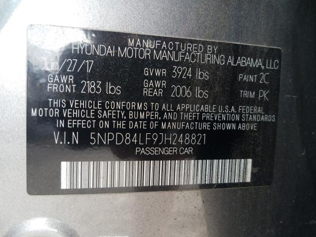 Photo 9 VIN: 5NPD84LF9JH248821 - HYUNDAI ELANTRA SE 