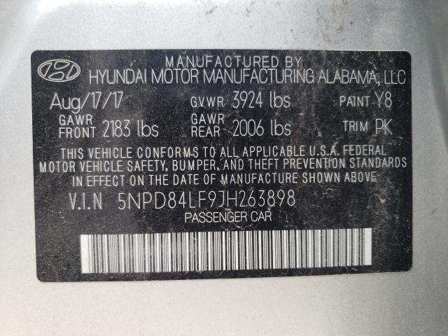 Photo 9 VIN: 5NPD84LF9JH263898 - HYUNDAI ELANTRA SE 