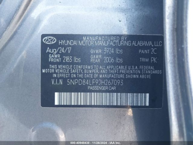 Photo 8 VIN: 5NPD84LF9JH267093 - HYUNDAI ELANTRA 