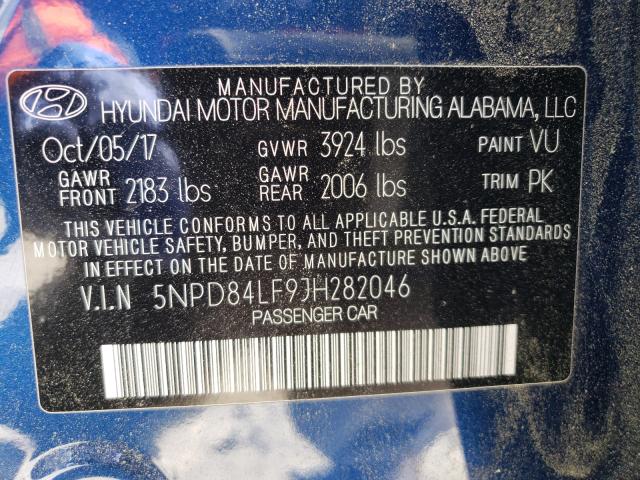 Photo 9 VIN: 5NPD84LF9JH282046 - HYUNDAI ELANTRA SE 