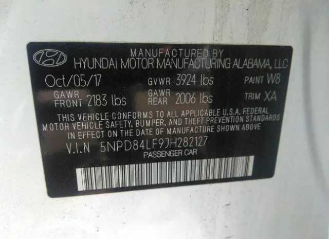 Photo 8 VIN: 5NPD84LF9JH282127 - HYUNDAI ELANTRA 