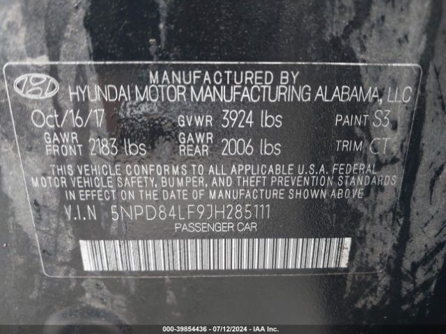 Photo 8 VIN: 5NPD84LF9JH285111 - HYUNDAI ELANTRA 