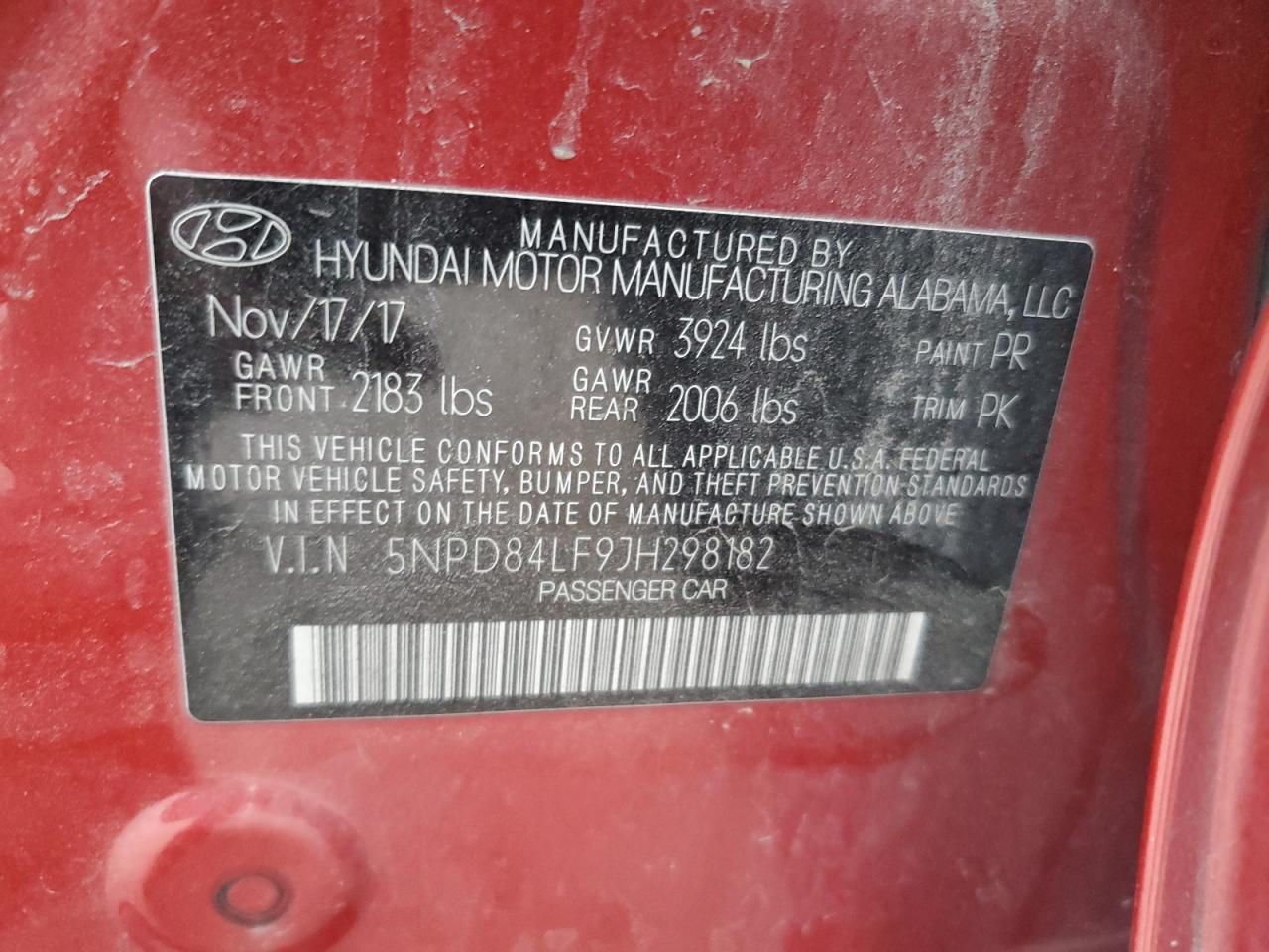 Photo 11 VIN: 5NPD84LF9JH298182 - HYUNDAI ELANTRA 