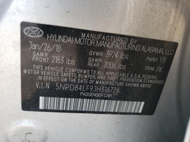 Photo 9 VIN: 5NPD84LF9JH316776 - HYUNDAI ELANTRA SE 