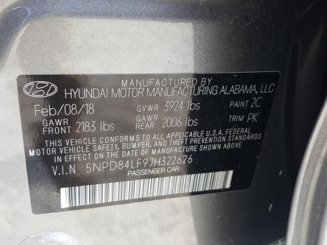 Photo 9 VIN: 5NPD84LF9JH322626 - HYUNDAI ELANTRA SE 