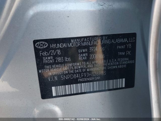 Photo 8 VIN: 5NPD84LF9JH326983 - HYUNDAI ELANTRA 