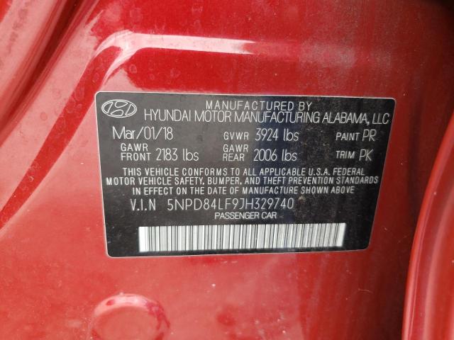 Photo 9 VIN: 5NPD84LF9JH329740 - HYUNDAI ELANTRA SE 