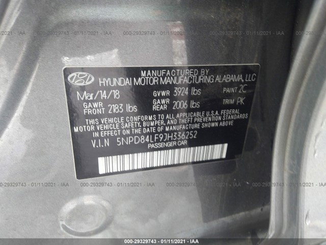 Photo 8 VIN: 5NPD84LF9JH336252 - HYUNDAI ELANTRA 