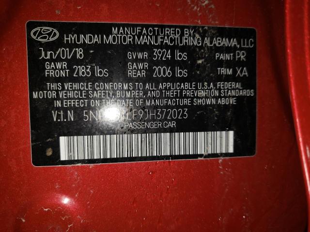 Photo 12 VIN: 5NPD84LF9JH372023 - HYUNDAI ELANTRA SE 