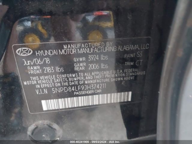 Photo 8 VIN: 5NPD84LF9JH374211 - HYUNDAI ELANTRA 