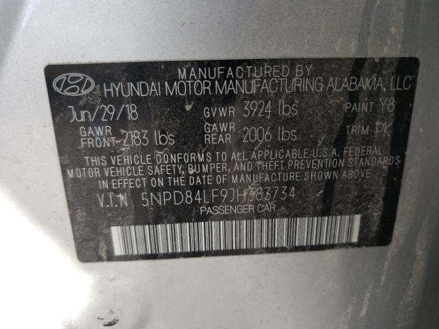 Photo 9 VIN: 5NPD84LF9JH383734 - HYUNDAI ELANTRA SE 