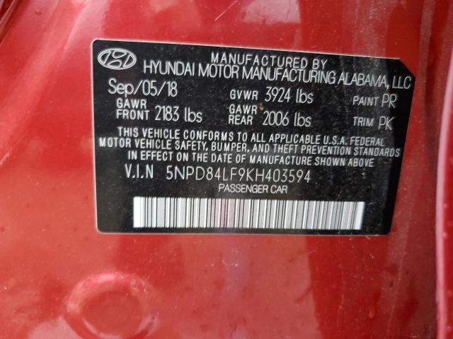 Photo 11 VIN: 5NPD84LF9KH403594 - HYUNDAI ELANTRA 