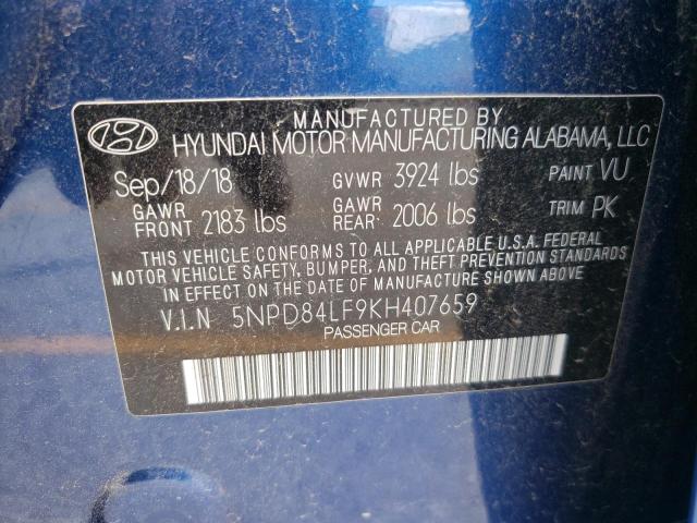 Photo 12 VIN: 5NPD84LF9KH407659 - HYUNDAI ELANTRA SE 